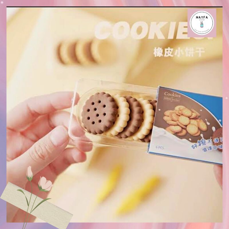 

Set Penghapus Biskuit Isi 6 Pcs Setip Lucu Penghapus Cookies Unik