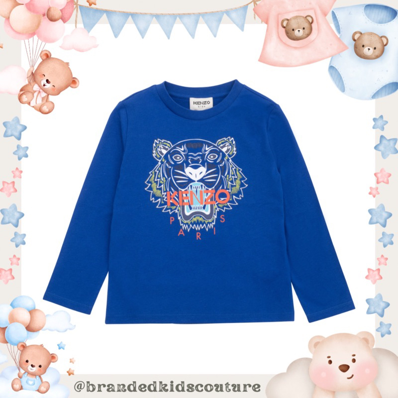 Kenzo tiger long sleeves T-shirt in blue