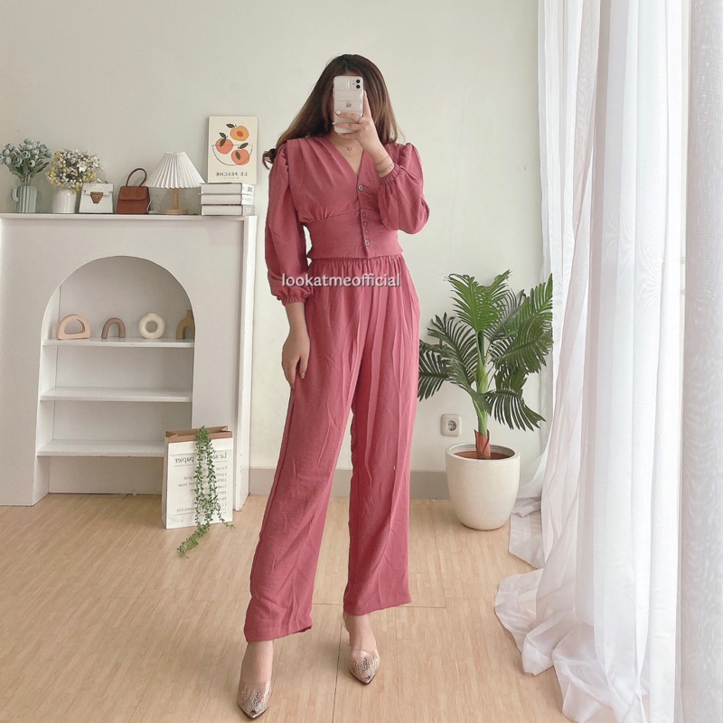 lookatmeofficial - Suzy Set 825 - Setelan Wanita Premium Bahan Crinkle