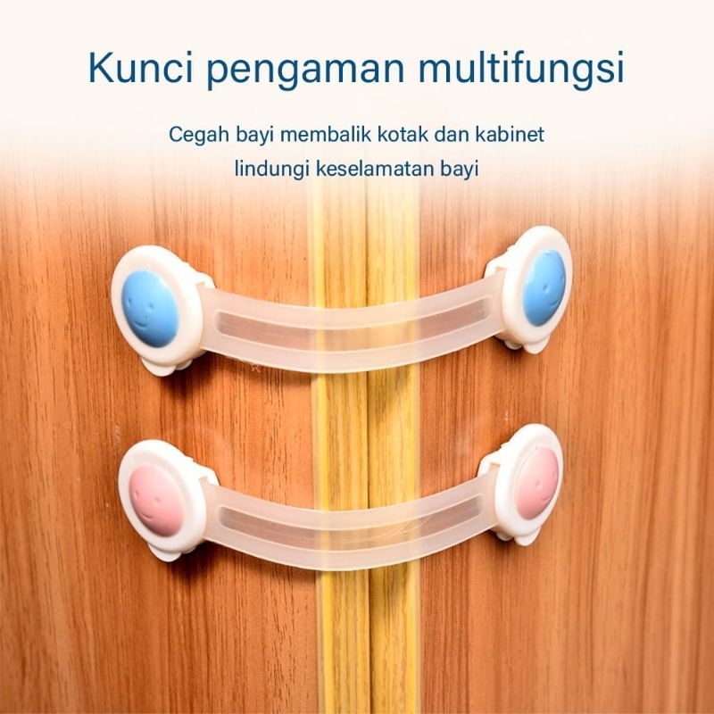 KUNCI PENGAMAN LEMARI LACI PINTU PERABOT KULKAS LENTUR SAFETY LOCK DRAWER CHILD LOCK