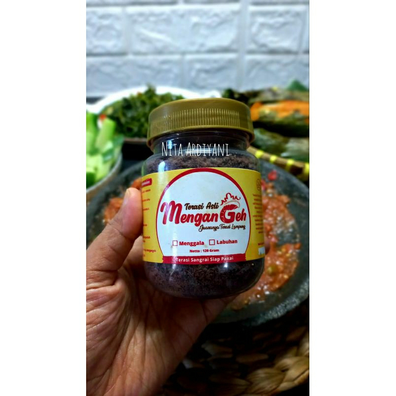 

Terasi Delan Mengan Geh Pakai Full Udang Khas Lampung Asli Menggala 120gr