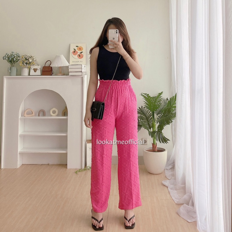 lookatmeofficial - Willow Knit Pants - Celana Kulot Tebal Wanita - Premium Highwaist Cullote