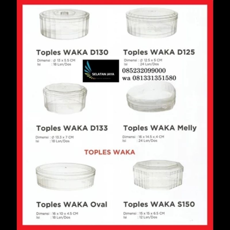 Toples Makanan/ Toples Waka/ Toples mika