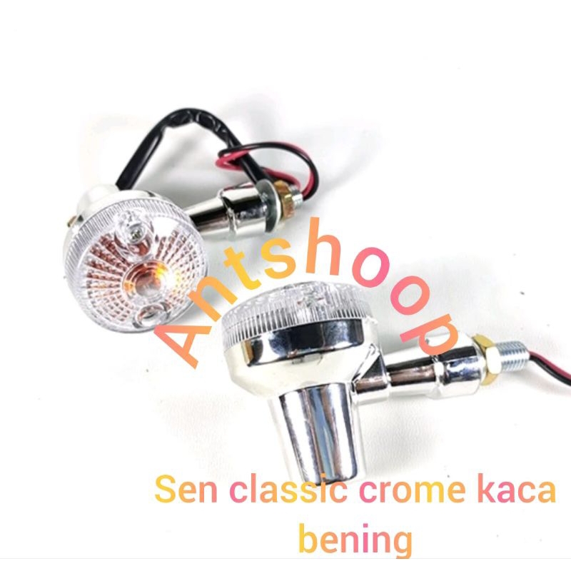 Lampu Sein Motor Klasik Sen Sein Classic Bulat Bohlam Sein Sepasang Kiri Kanan ANTSHOOP