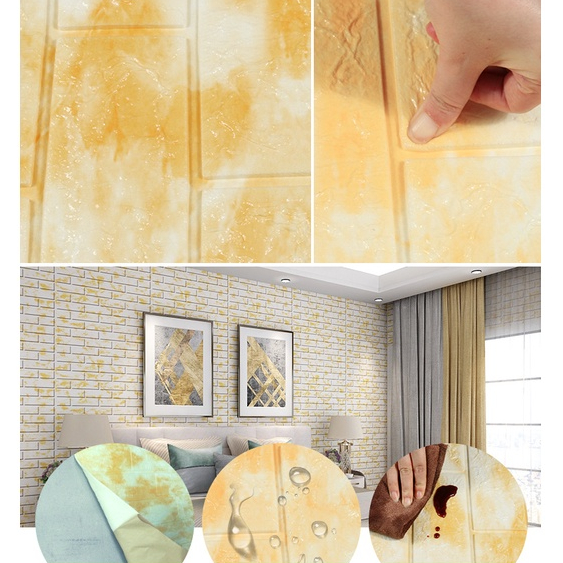 Wallpaper Dinding Foam 3D Kecil Motif Kayu Gradient / walpaper dinding Foam 45gr DD512