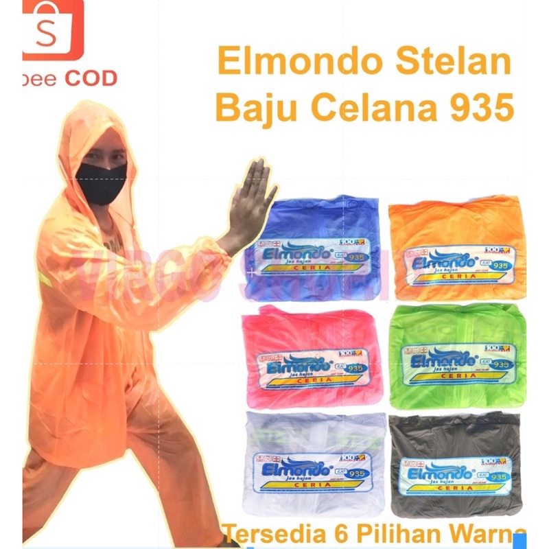 BAJU CELANA Elmondo Ceria 935 Jas Hujan Elmondo Bahan Karet Murah Jas Hujan 935 Elmondo 935 Jas Huja