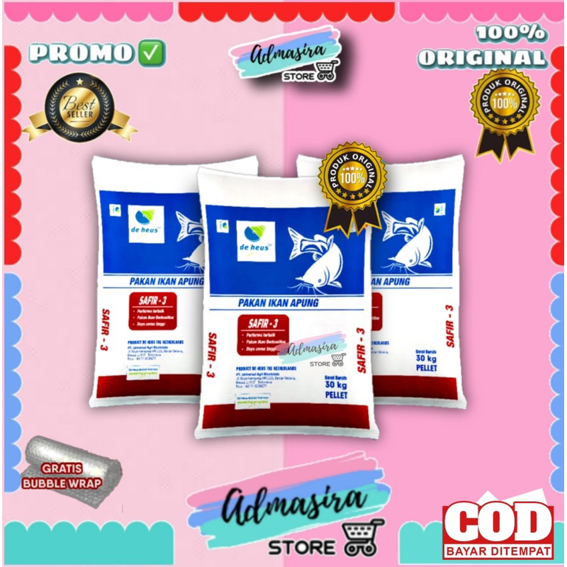 Pelet ikan Lele SAFIR De Heus setara 781 Pakan Lele terbaik protein 32