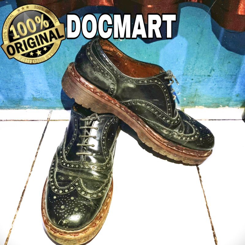 sepatu Dr.Martens.Docmart 3989 Yellow Stitch Smooth Leather Brogue