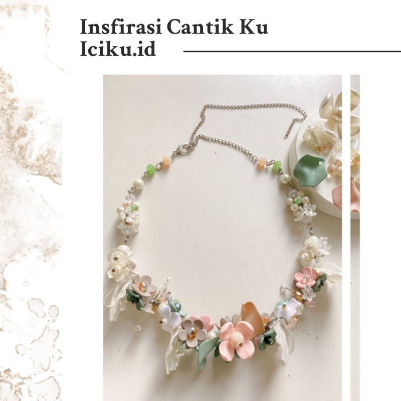 Kalung Hijab Mutiara Necklace Beads Kristal Premium Akesoris Hijab Pesta