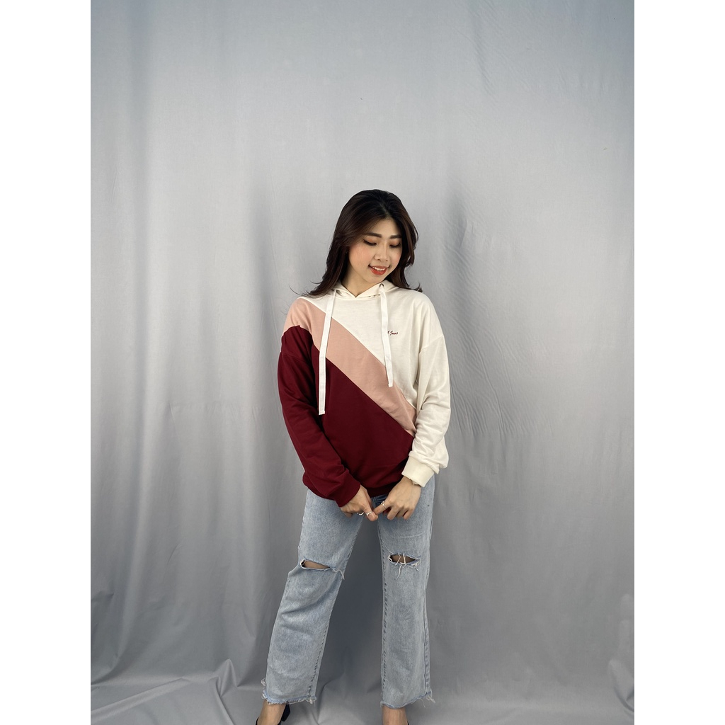 Hoodie Wanita Kombinasi Warna JJ Jeans X Mixclo MLH1175