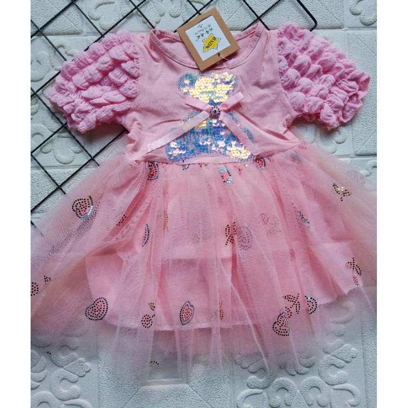 [0-5th] DRESS TUTU ANAK GAUN PESTA DRESS TILE ANAK IMUT MOTIF BONEKA BEAR USAP SEQUIN DRESS TUTU ANAK IMPORT PREMIUM MEWAH ORIGINAL