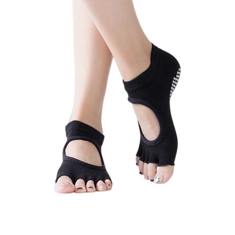 Hengju Kaos Kaki Khusus Yoga Anti Slip - N1505 Black Socks Hitam