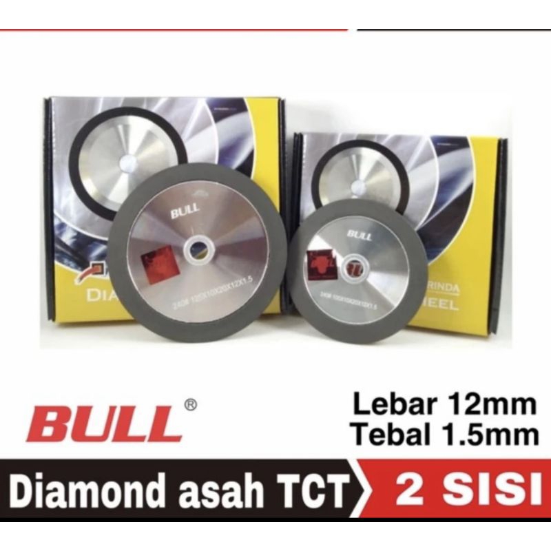 Diamond wheel asah TCT 6 inch bull #240 2 sisi kuning