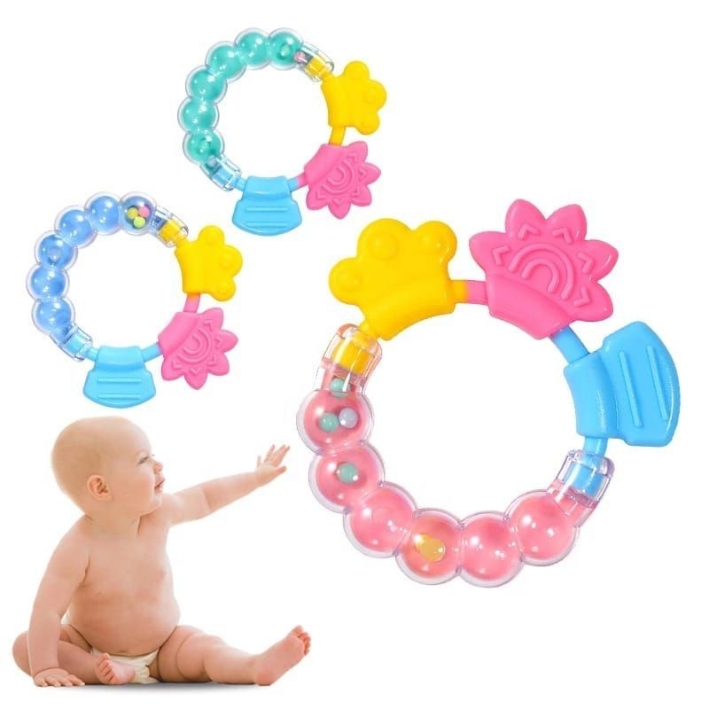 Mainan Gigitan Bayi Teether Rattle Ring BPA Free