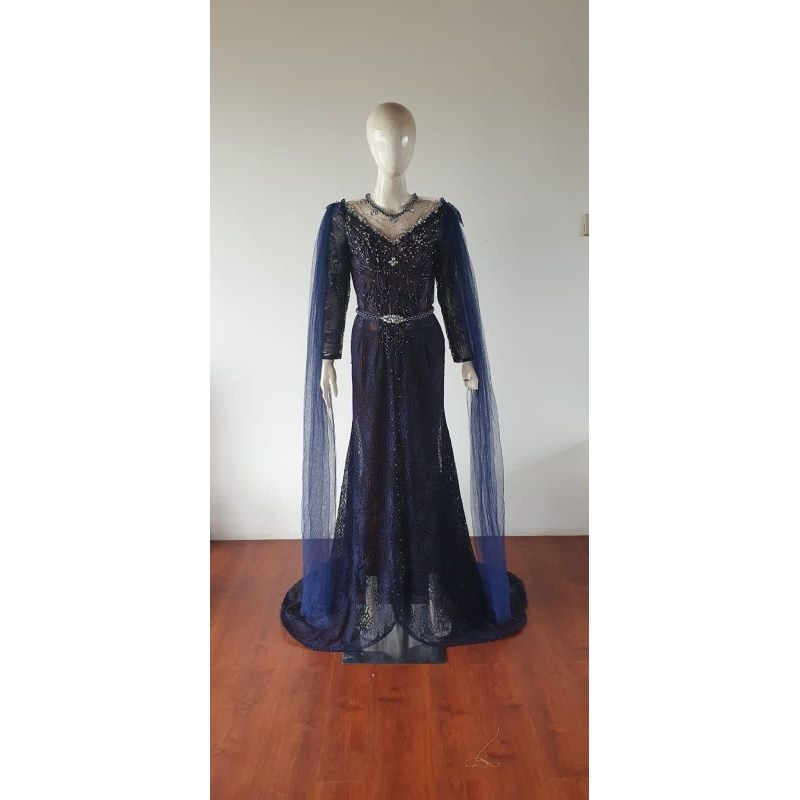 Kebaya pengantin navy/ gaun pengantin