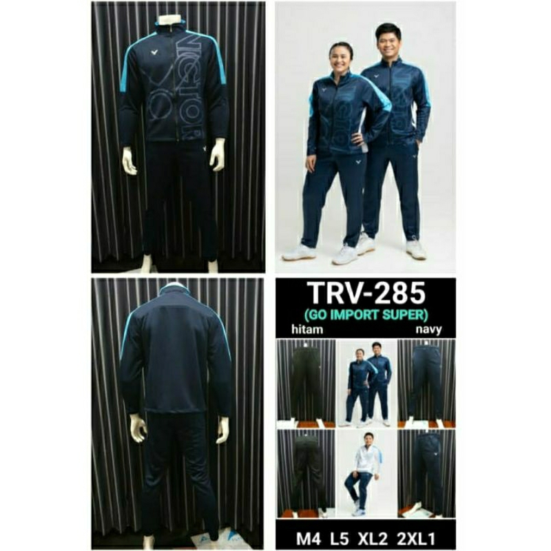Jaket Badminton Victor 2283 Navy Putih  Timnas Indonesia Jaket Bulutangkis Victor Terbaru Jersey Bad