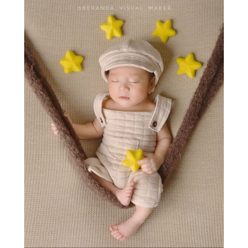 Bulan bintang wool set, properti foto bayi, properti foto newborn, newborn props, boneka newborn