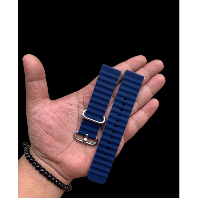 Strap Tali Jam Tangan Silicon New model Smart watch Navy 22mm