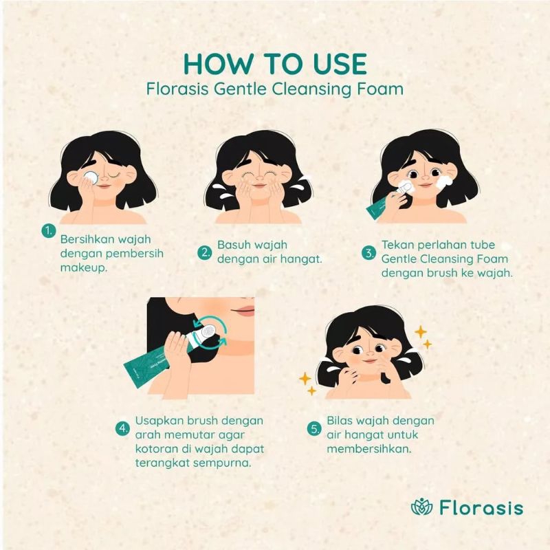 Florasis Gentle Cleansing Foam with brush