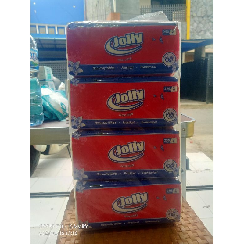 Tissu Jolly 250 Sheet 2 Ply-Tissu Murah 4 pack