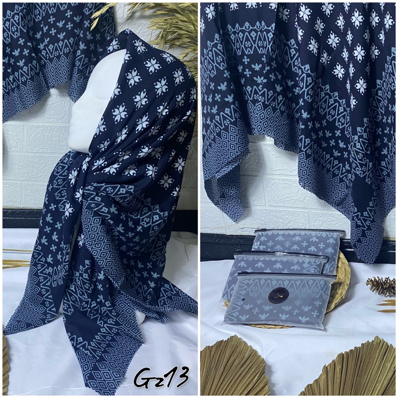 { Ghazlan } Hijab Segi Empat Motif Batik Edition Voal Premium 013