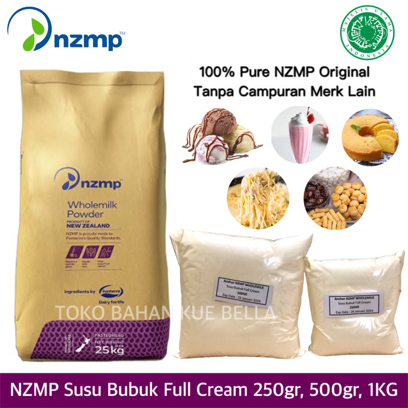 Susu Bubuk Full Cream NZMP 250GR (REPACK) Anchor Wholemilk 100% Original