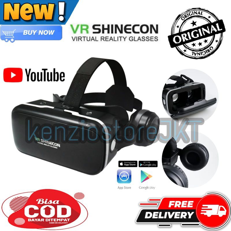 VR BOX SHINECON 6.0 - VIRTUAL REALITY GLASSES DENGAN HEADPHONE