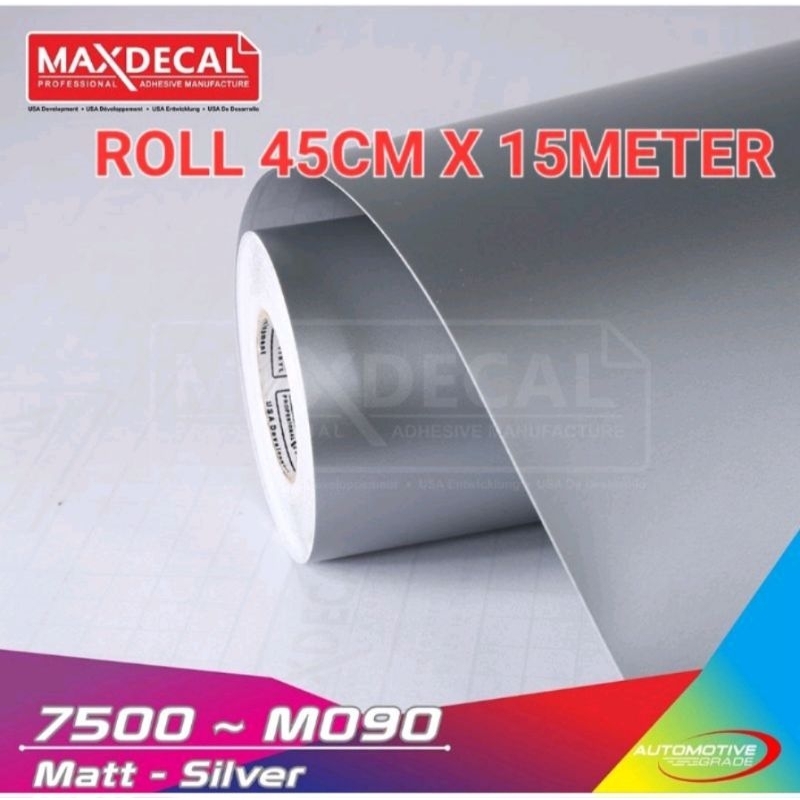 ROLL Sticker Maxdecal 7500 M090 Matt Silver 45cm × 15m ROLL