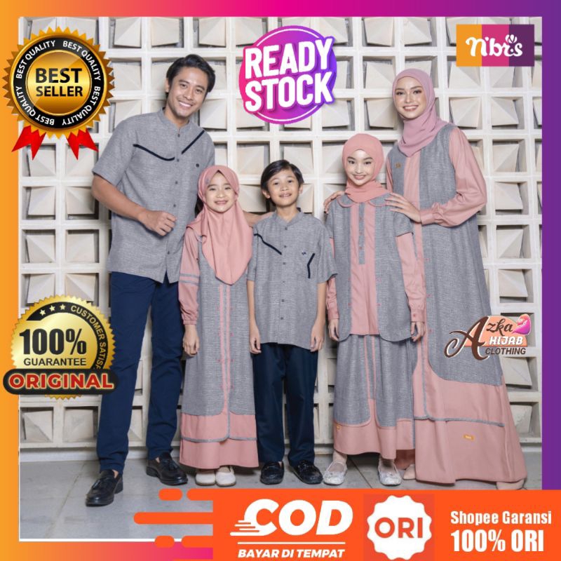 BASMA BLUE GRAY NIBRAS / SARIMBIT NIBRAS TERBARU/ BAJU LEBARAN 2023 / SARIMBIT KELUARGA 2023 / BAJU 