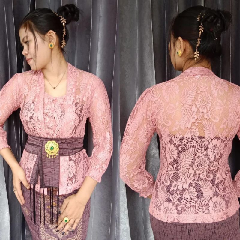 kebaya brokat cord tangan kerut