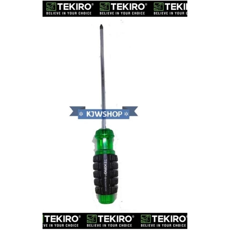 Obeng + TEKIRO 6 x 200mm Screwdriver Plus Obeng Tangan + Gagang Karet Merk TEKIRO 6x200mm Obeng Teki