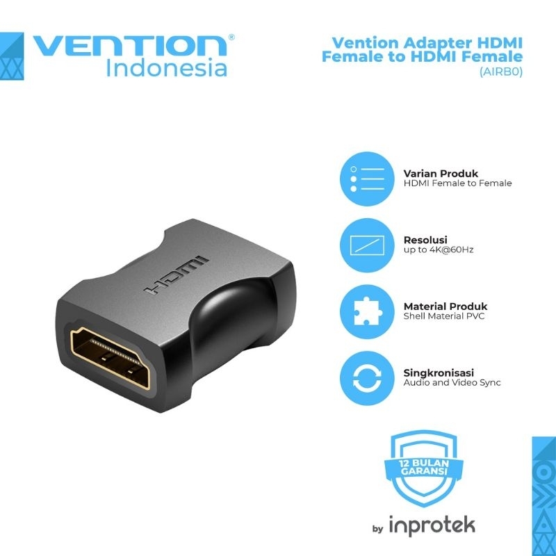 VENTION H380HDFF SAMBUNGAN HDMI FEMALE TO FEMALE HIHG QUALITY