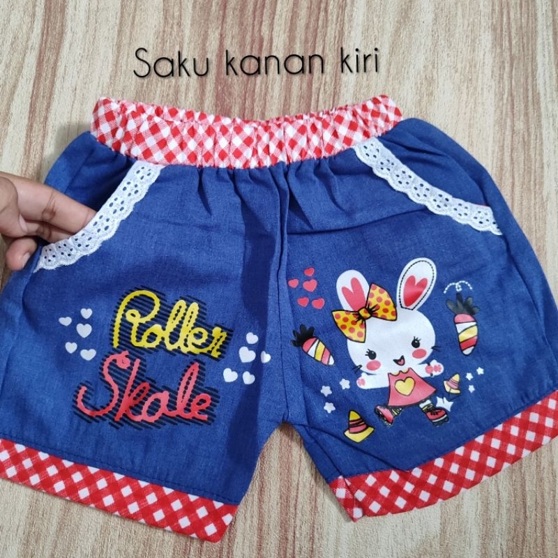 Funglie JEANS Setelan baju kaos kelinci celana katun halus murah anak perempuan cewek HELLO KITTY TSUM-TSUM