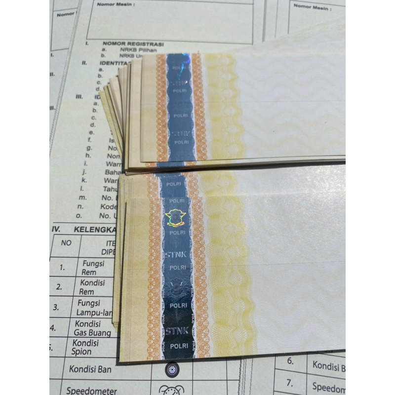 Kertas gesek Cek Fisik Kendaraan Original Samsat-1