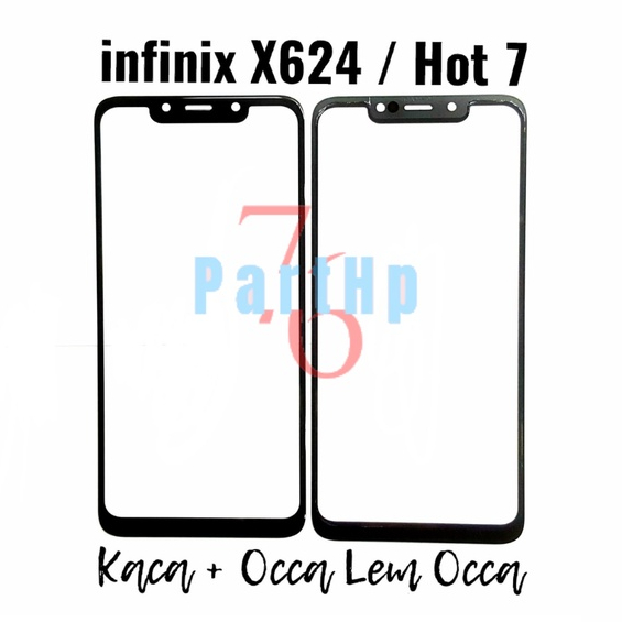 Kaca Glass Infinix X624 - Hot 7  - Layar Kaca Glass - Hitam