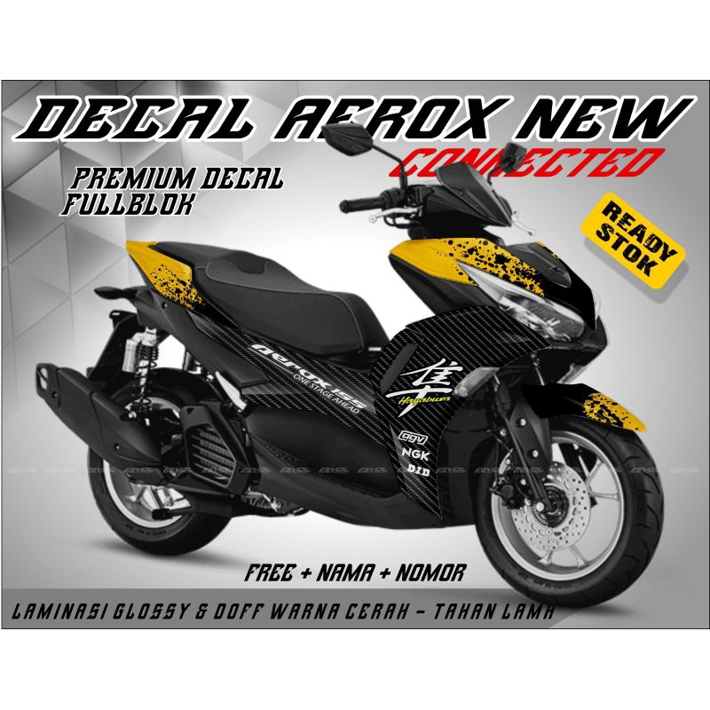 sticker decal variasi Yamaha aerox conected new full body 2022 striping decal variasi aerox new