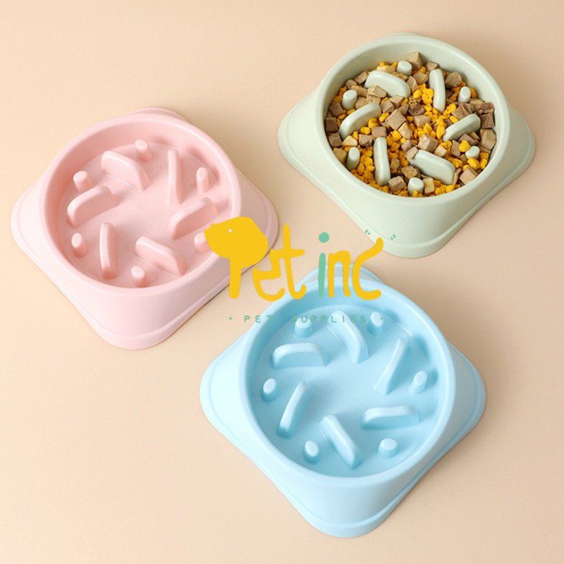 Pastel color slow diet bowl anti chocking for pet