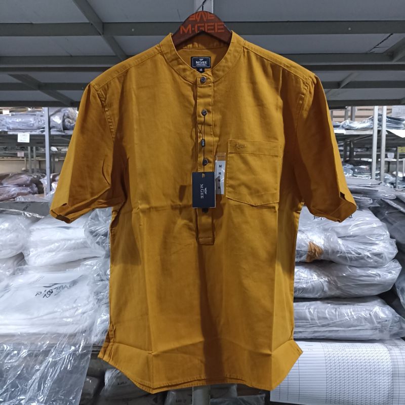 Kemeja koko lengan pendek Original MGEE ALFERO C083 YELLOW
