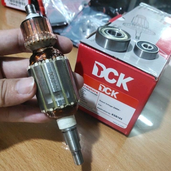 HEAVY DUTY 🆗 1 Paket Angker DCK ✓ KSB-185 ➕ 2 Bearing Depan BD 627 & Belakang BB 6201 | Armature Rot