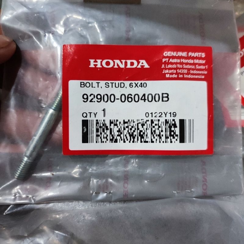 Bolt Stud 6X40 91900-060400B Baut Manipol Honda Beat Karbu