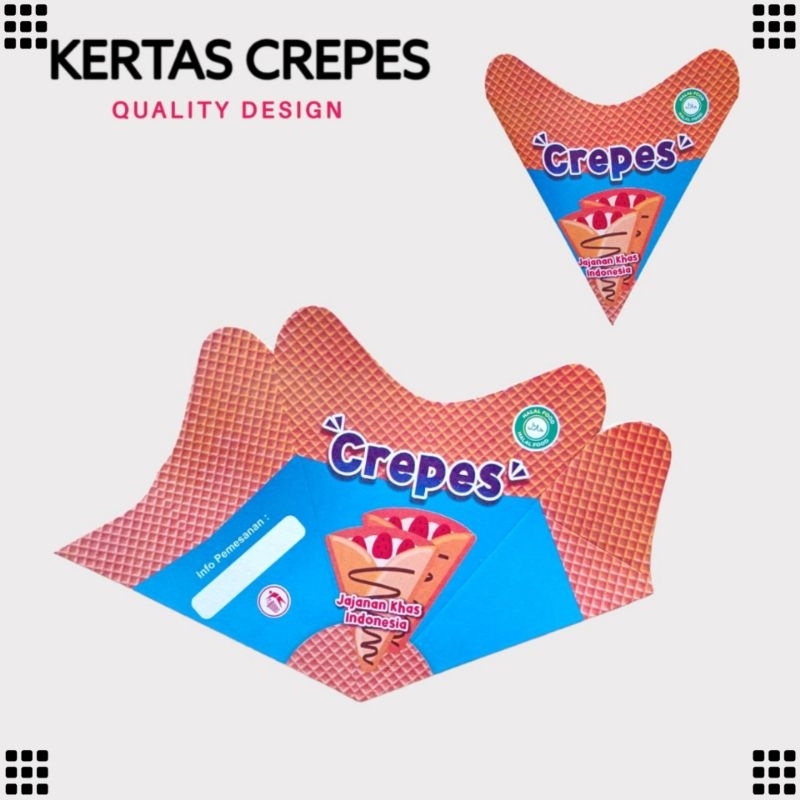 

500 LEMBAR KEMASAN CREPES PAPER CRAFT UKURAN 15 × 17,5 CM | KERTAS LEKER CRISPY HIGH QUALITY | BOX LEKKER WAFFLE CROFFLE PRODUK TERBARU | ARINA SHIVA GROUP 1815