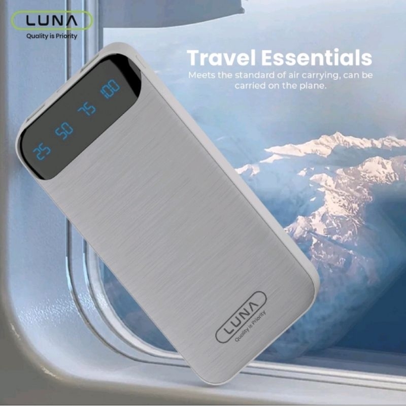 PC-2R Powerbank Luna 10000 mAh Fast Charging Dual Input Digital Display + FREE Cable Data POWER BANK