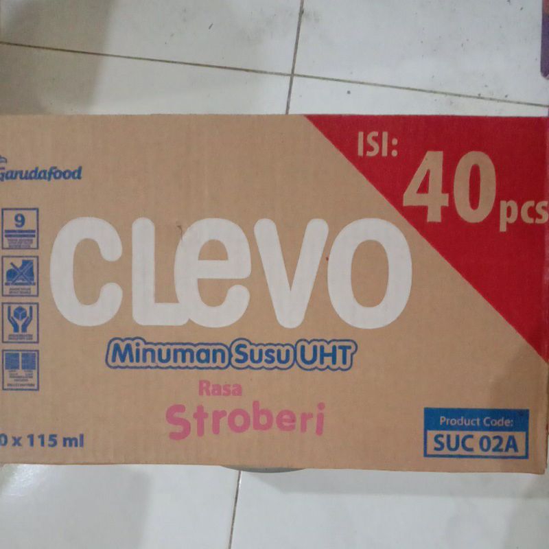 

Clevo stroberi 40pcs*115ml / clevo karton/susu uht clevo115ml