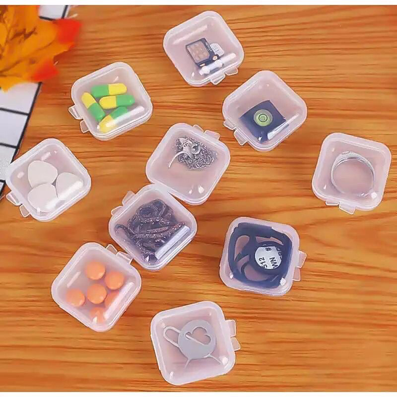 KOTAK OBAT MINI KECIL TEMPAT PERHIASAN ANTING MEMORY CARD EARPLUG KOTAK PLASTIK SERBAGUNA MINI BOX