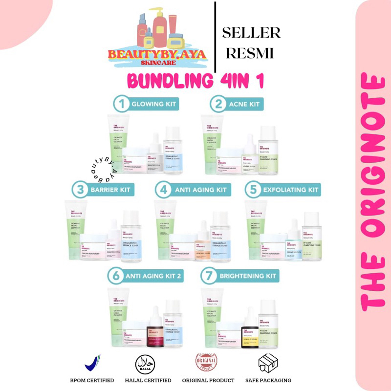 [READY] SPECIAL BUNDLE 4in1 The Originote Paket Skincare Facial Wash + Toner + Serum + Moisturizer -