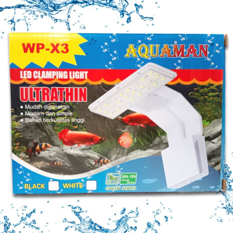 PROMO MURAH Lampu jepit aquarium aquascape AQUAMAN WP X3