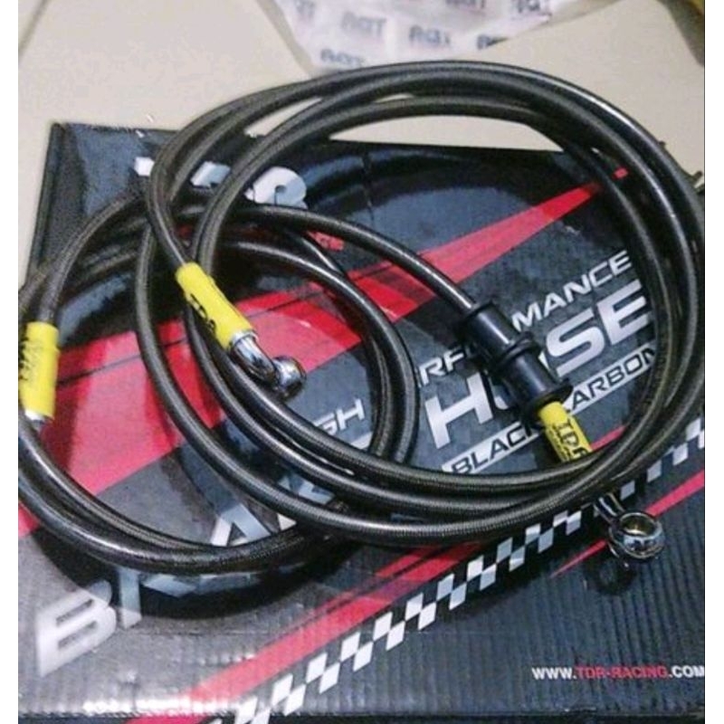 Selang Rem TDR Nmax Depan &amp; Belakang Yamaha Nmax 155 Non ABS Warna Black Carbon