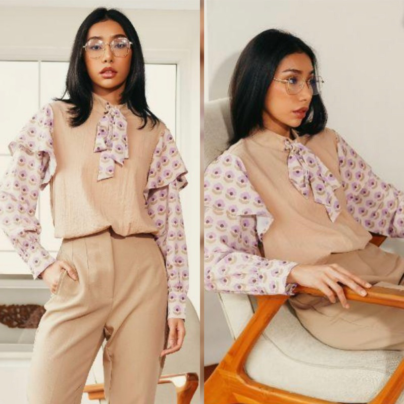 ZASHI TOP BEIGE || ALEZA LABEL