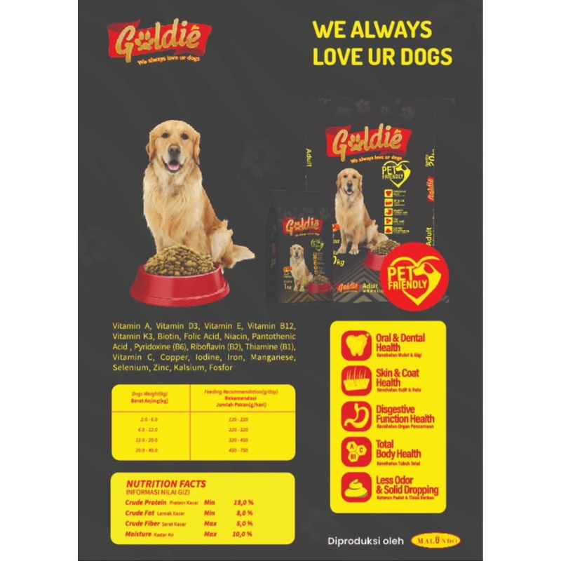 Goldie Dog Food 20kg
