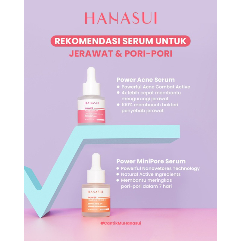 Serum Hanasui Power series ( Acne Serum / bright serum / bright expert serum / peeling serum / Barrier Serum / Post acne serum /  Minipore serum / Bakuchiol Serum )